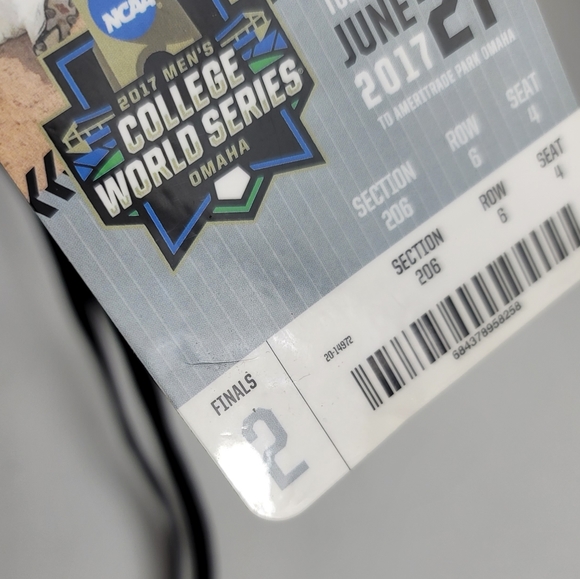 (2) 2017 College World Series Club Level Ticket Pass On Lanyard + Pins - Picture 7 of 9
